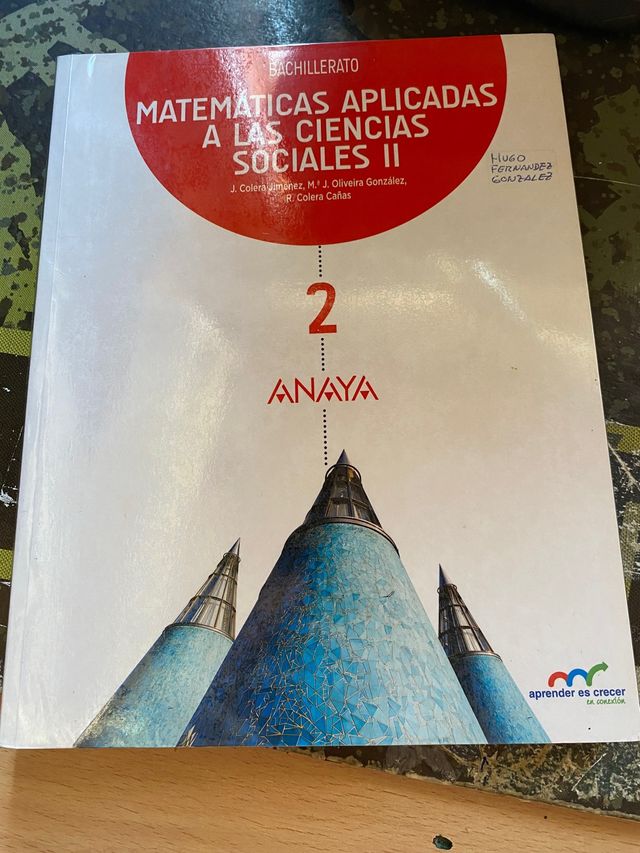 Libro de matemáticas aplicadas de 2 bachillerato