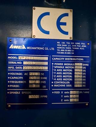 Fresadora Awea VP2012 1998 LK 5