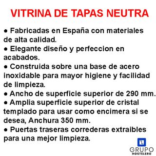 📢 VITRINA TAPAS NEUTRA 110 CM 📢