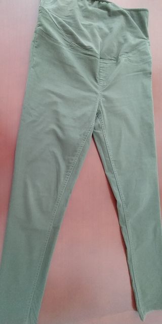 Pantalón premamá talla 42 tipo vaquero verde oscur