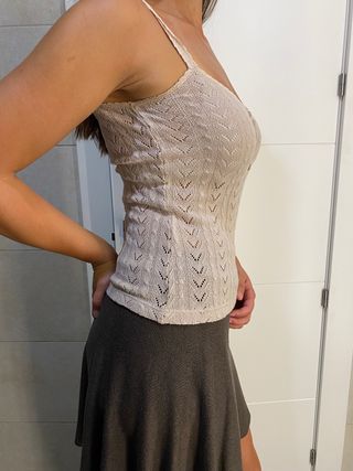 Top de ganchillo beige. Talla S. 