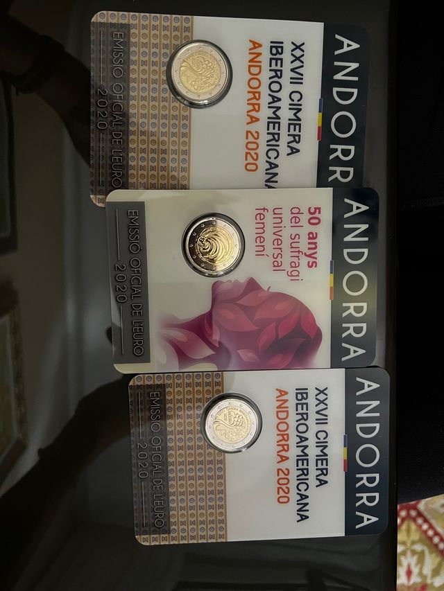Monedas andorranas 2€ conmemorativas coincards