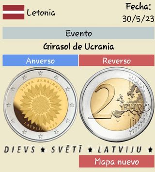 Moneda conmemorativa de 2 euros letonia 2023