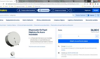 Dispensador papel higienico acero inoxidable