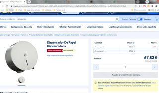 Dispensador papel higienico acero inoxidable