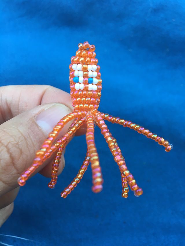 Llavero Pulpo abalorios