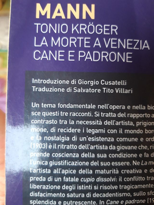 Tonio Kroger, La morte a Venezia,  Cane e padrone
