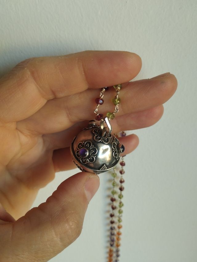 Llamador de ángeles plata y minerales