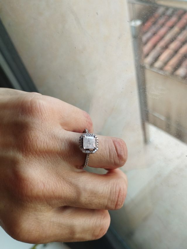 Anillo plata con circonita crackelé