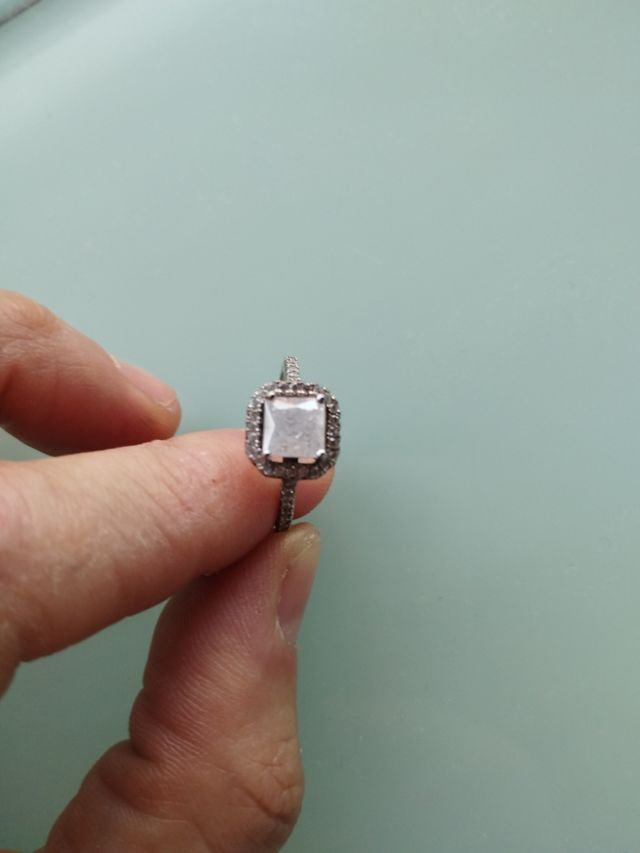 Anillo plata con circonita crackelé