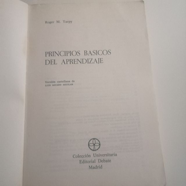 Libro Principios Básicos del Aprendizaje