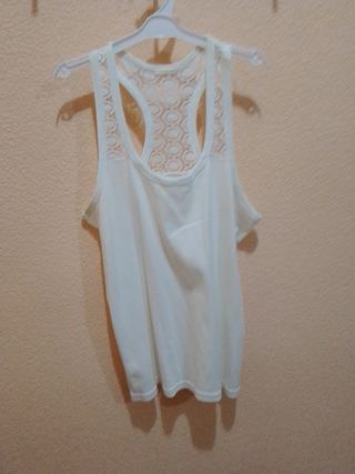 Camiseta de mujer de tirantes azul 