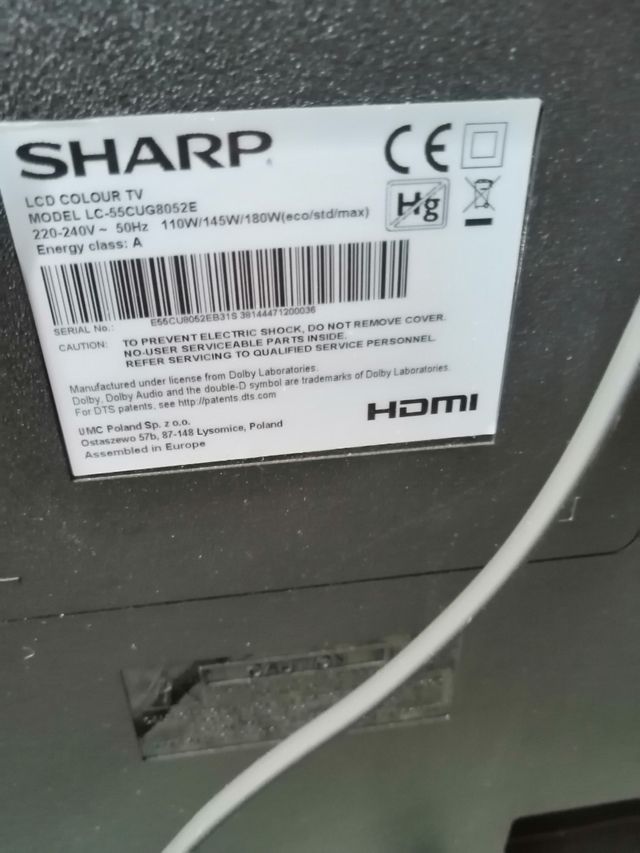 Televisore 4K Sharp 55 " Mod LC 55CUG8052E