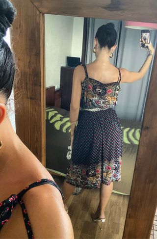 Las Dalias vestido midi estampado floral talla L