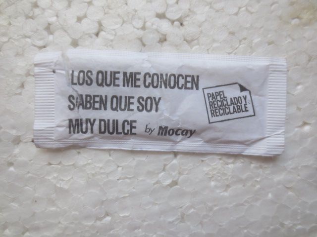sobrecito azúcar vacío Mocay los que me conocen