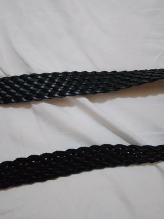 Cinturón de mujer negro trenzado 