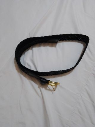 Cinturón de mujer negro trenzado 