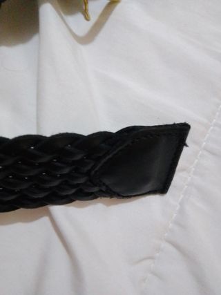 Cinturón de mujer negro trenzado 