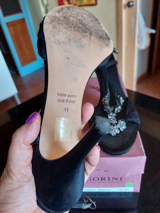 Sandali gioiello raso nero