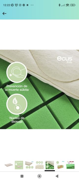 Colchón de minicuna Organic 80x50 perfecto estado