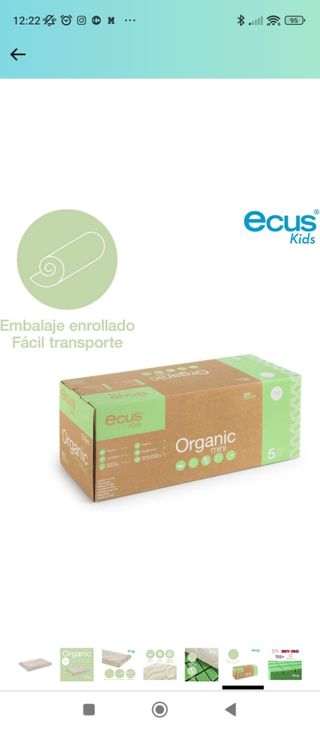 Colchón de minicuna Organic 80x50 perfecto estado