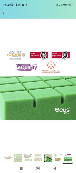 Colchón de minicuna Organic 80x50 perfecto estado