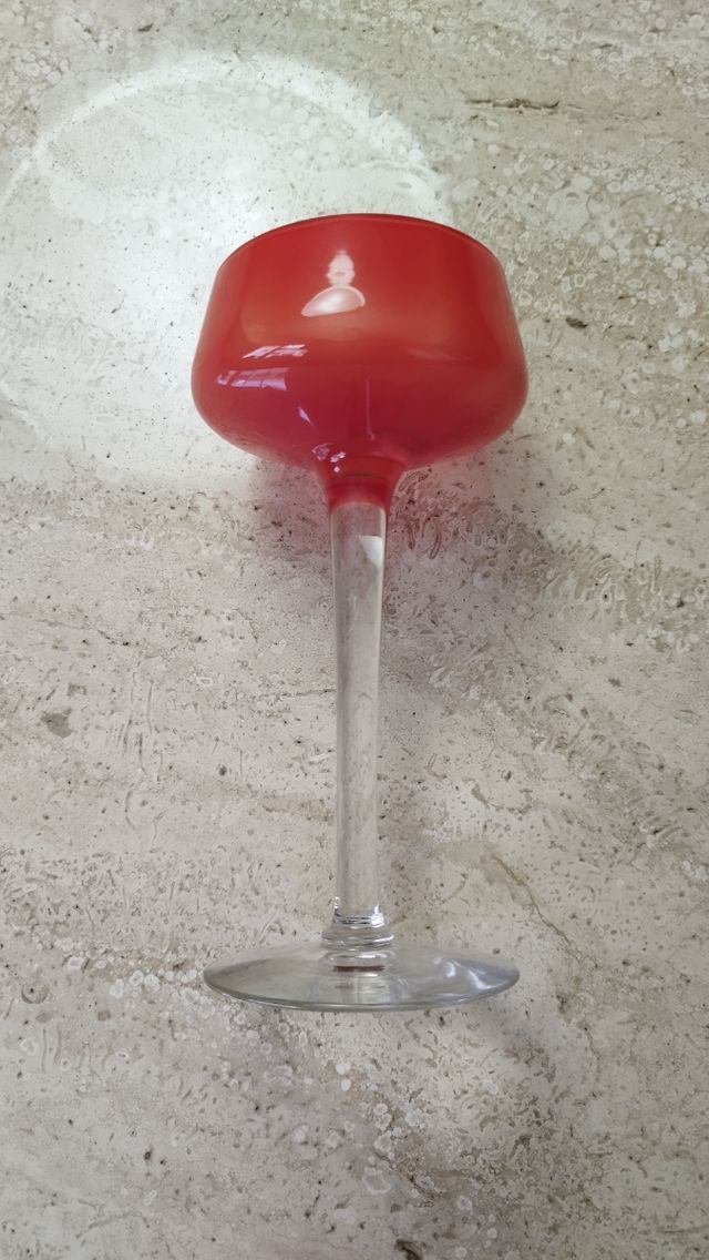 Conjunto de 4 copas vidrio color rojo