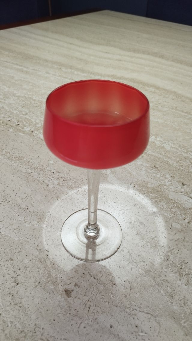 Conjunto de 4 copas vidrio color rojo