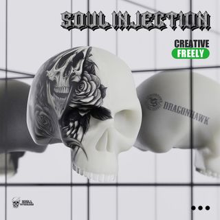 Calavera para tatuar. Precintada.