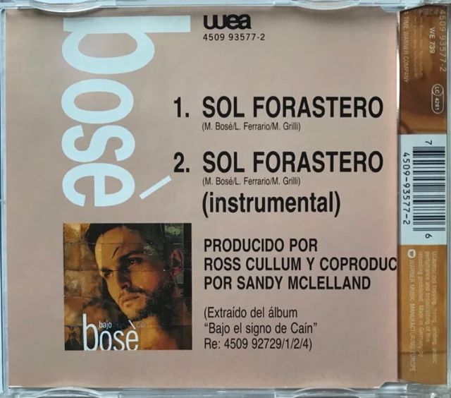 CD Single Miguel Bosé Sol forastero