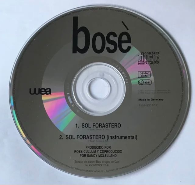 CD Single Miguel Bosé Sol forastero