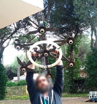 Lampara de forja rustica tipo mesón