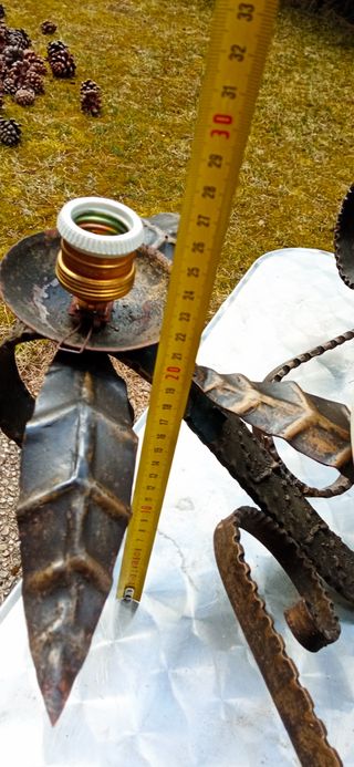 Lampara de forja rustica tipo mesón