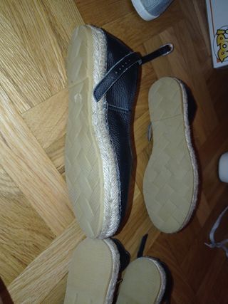 2 pares de Zapatos negros esparto mujer 