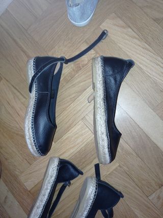 2 pares de Zapatos negros esparto mujer 