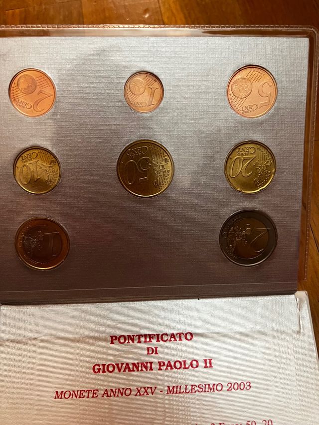 cartera  8 valores Juan Pablo II vaticano 2 € 2003