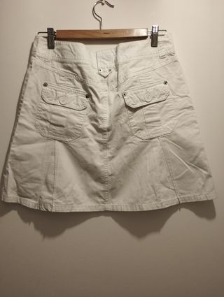 Minifalda blanca algodon de Pimkie