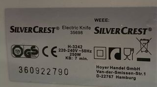 CUCHILLO ELECTRICO SILVERCREST NUEVO