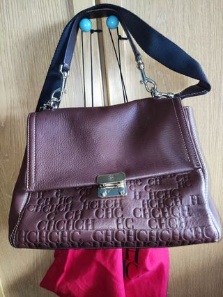 Bolso marrón baret Carolina Herrera