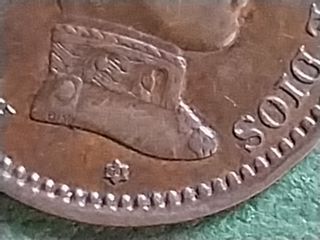 2 céntimos peseta, moneda 1904. Alfonso XIII, EBC