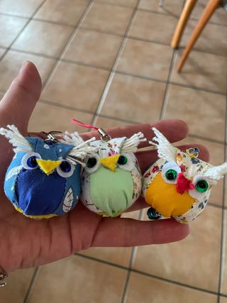 llavero buho tela