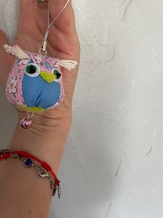 llavero buho tela