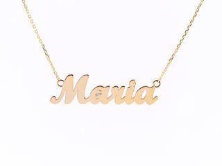 Cadena de oro 9K con nombre (a elegir) y circonita