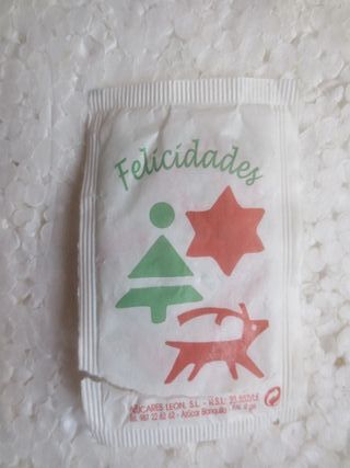 azucarillo sobrecito vacío Navidad felicidades