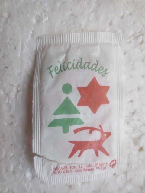 azucarillo sobrecito vacío Navidad felicidades