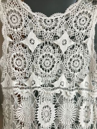 Vestido chaleco crochet blanco