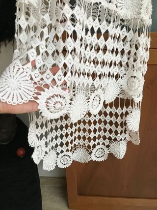 Vestido chaleco crochet blanco