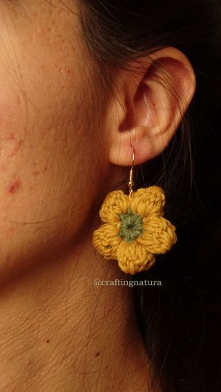🏵️ Pendientes 🏵️ Flor de crochet