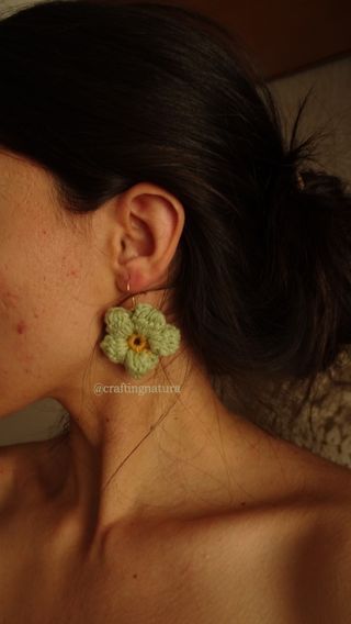 🏵️ Pendientes 🏵️ Flor de crochet