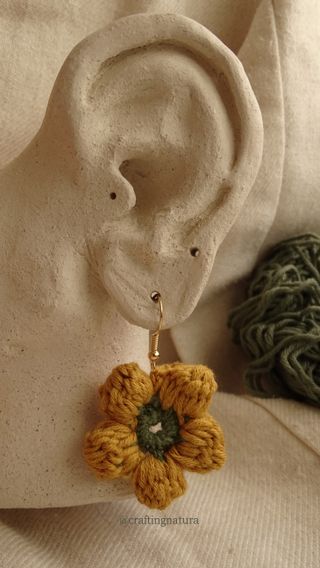 🏵️ Pendientes 🏵️ Flor de crochet